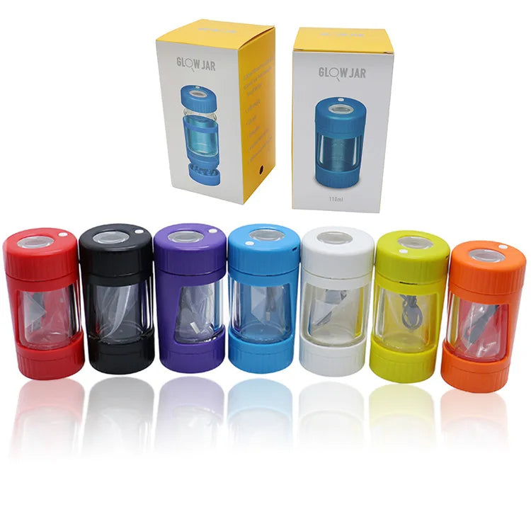 PuffChillin™ - 4In1 LED Tobacco Storage Jar with Grinder