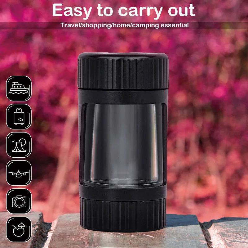 PuffChillin™ - 4In1 LED Tobacco Storage Jar with Grinder
